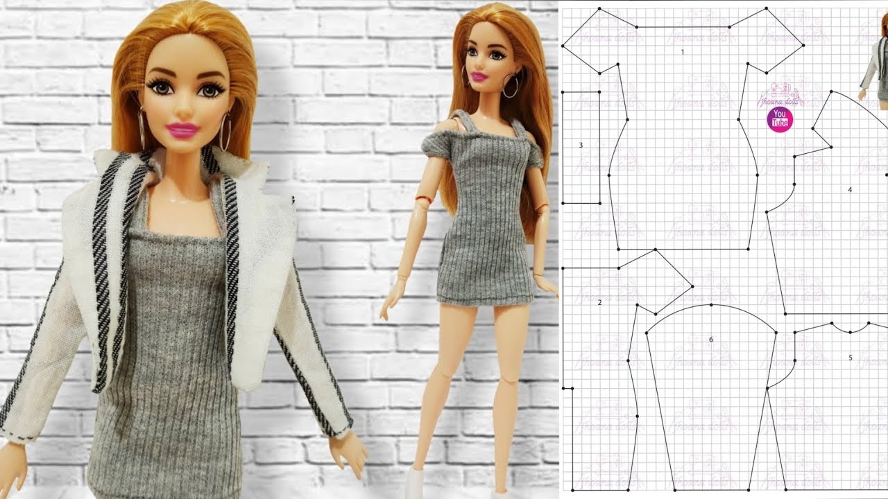 Blazer curto e vestido para Barbie