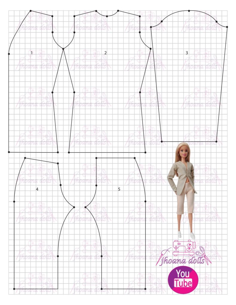 Blazer e short curto para Barbie - molde parte 1