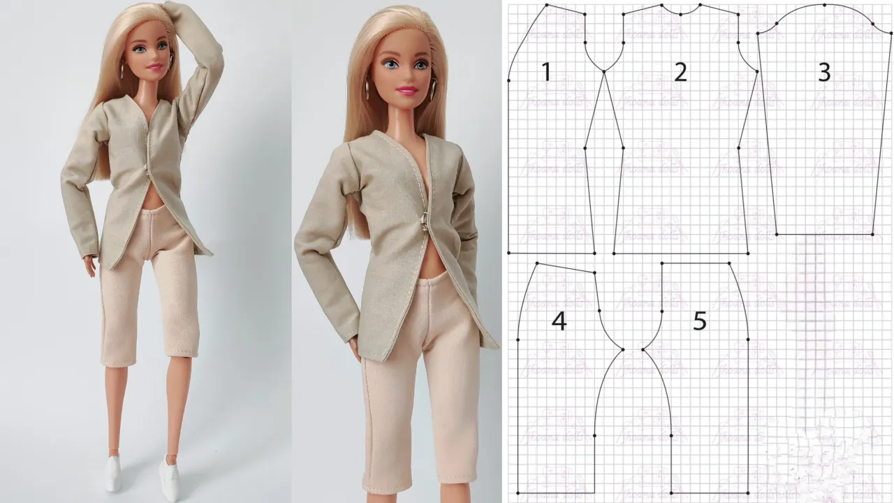 Blazer e short curto para Barbie