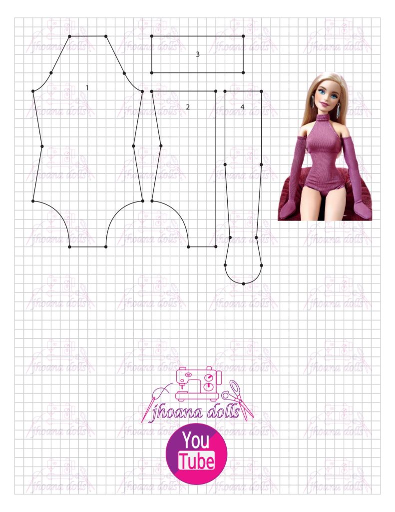 Body para Barbie - molde parte 1