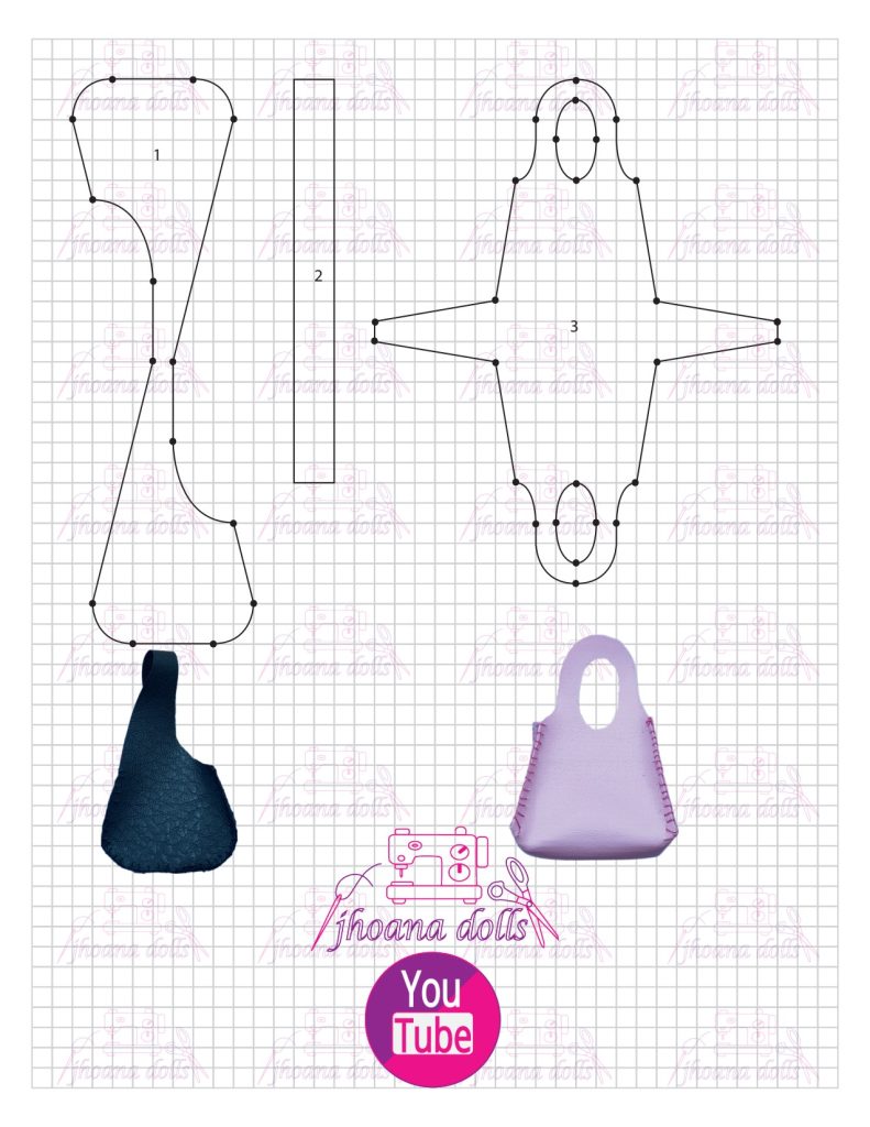 Bolsas para Barbie modelo 109 - molde parte 1