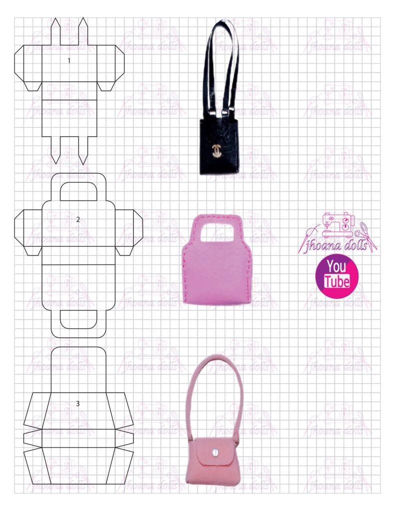 Bolsas para Barbie modelo 54 - molde parte 1