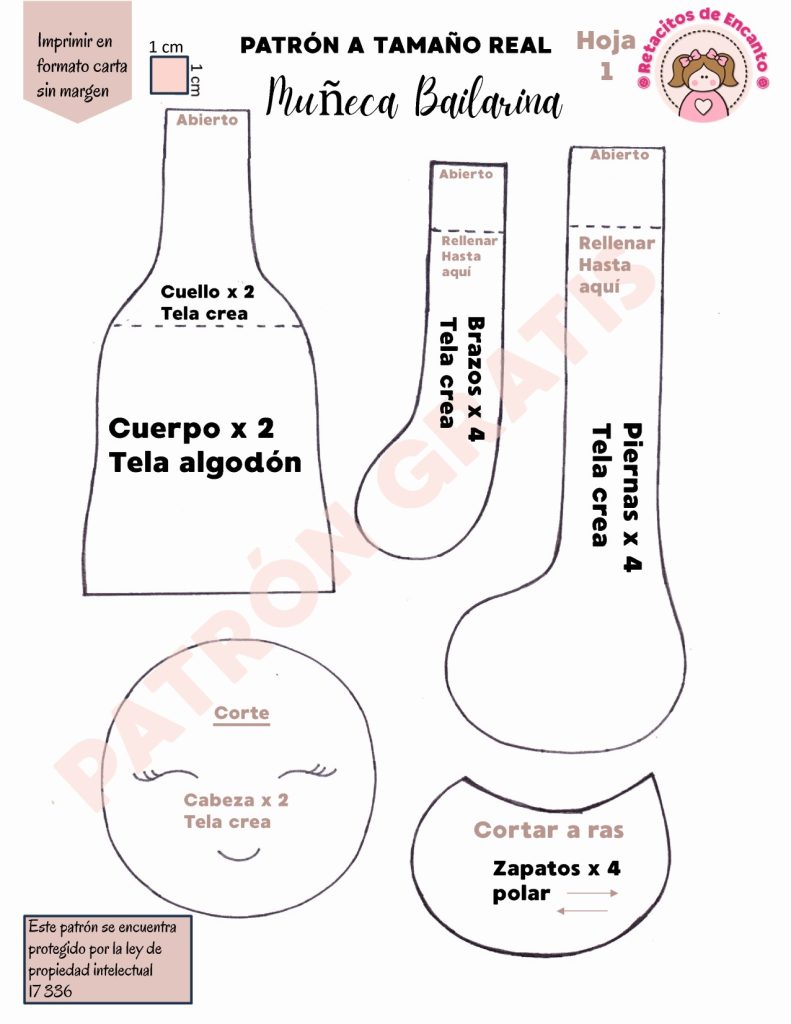 Boneca bailarina fácil com o mesmo corpo base - molde parte 3