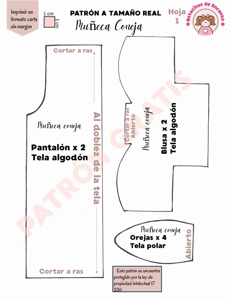 Boneca coelha de Páscoa – como fazer boneca de tecido fácil para vender - molde parte 9