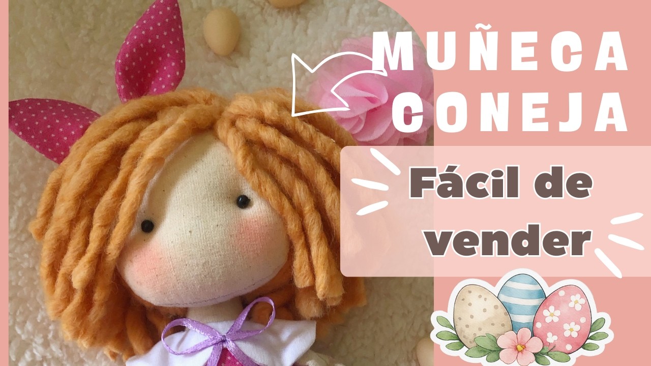 Boneca coelha de Páscoa – como fazer boneca de tecido fácil para vender
