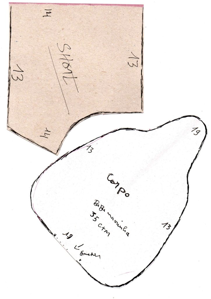Boneca de 35 cm para criança brincar - molde parte 1