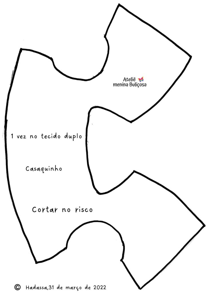 Boneca de pano Chiquinha - molde parte 6