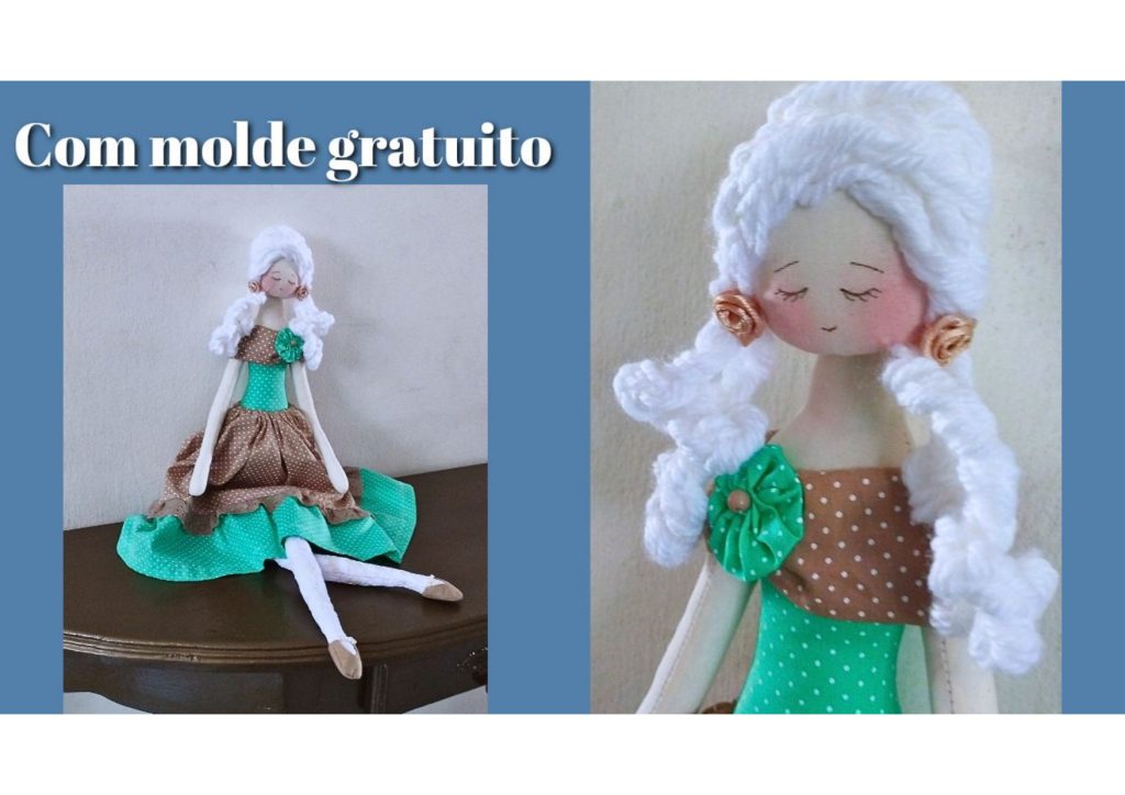 Boneca de pano com molde fácil de corpo inteiro - molde parte 1