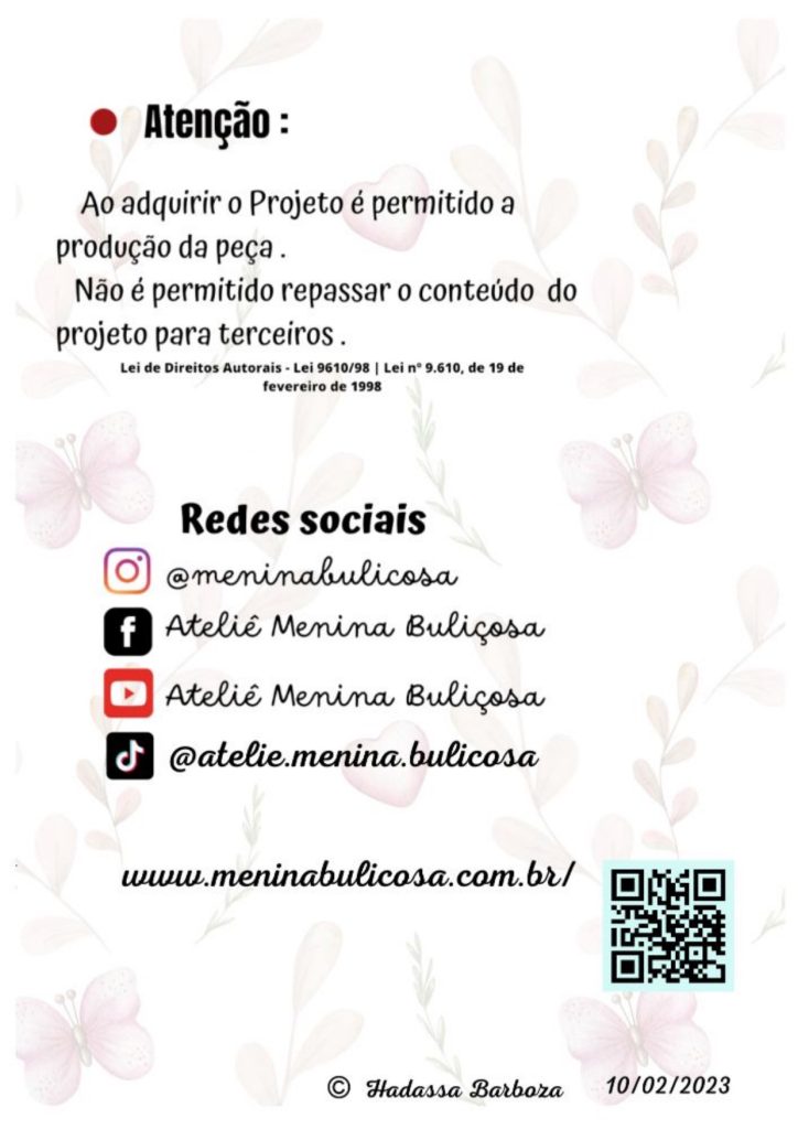Boneca de pano encantadora para brincar - molde parte 1