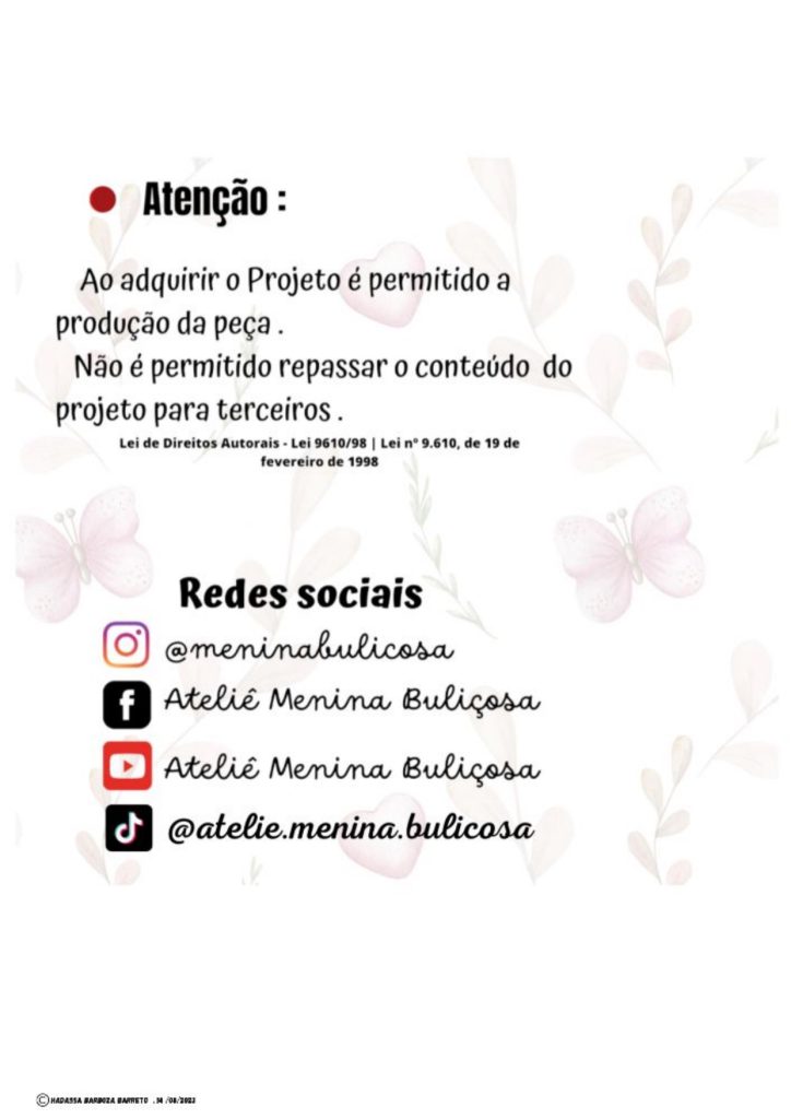 Boneca de pano Melissa para brincar - molde parte 1