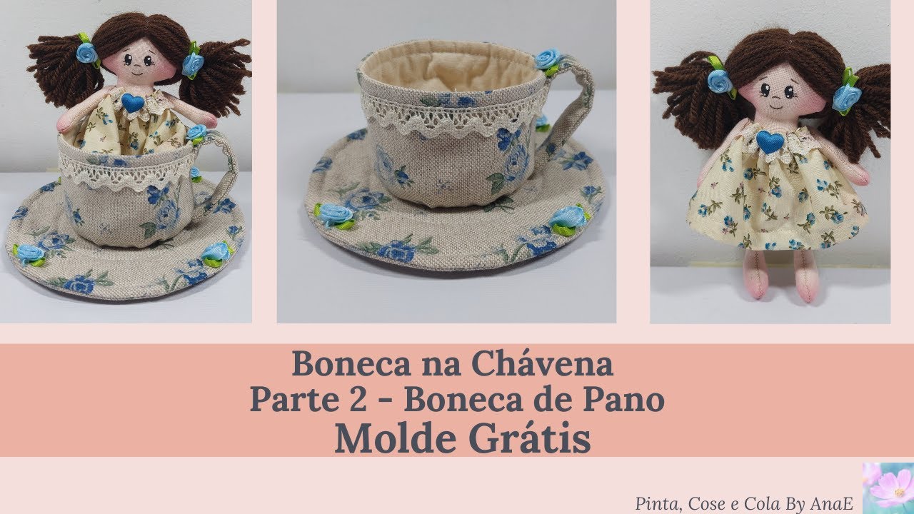 Boneca de pano na xícara parte 2