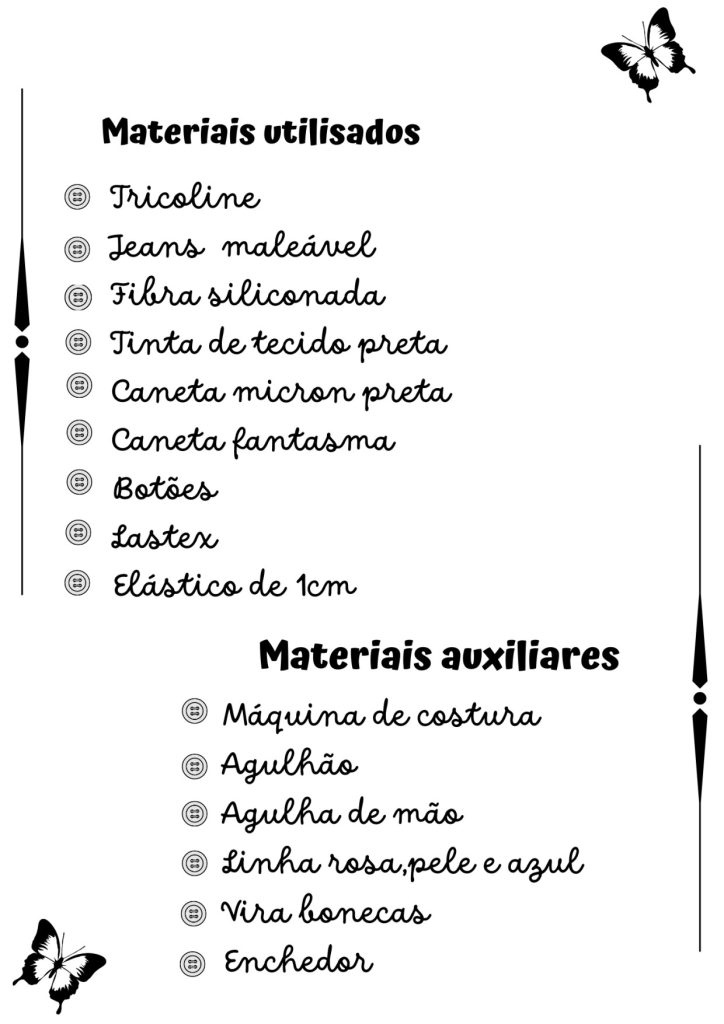 Boneca de pano Nadine para brincar - molde parte 3