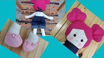 Boneca de pano Nadine para brincar