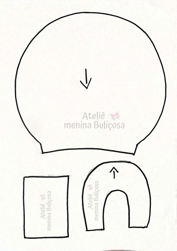 Boneca de pano para brincar com cabelo de tecido parte 2 - molde parte 2