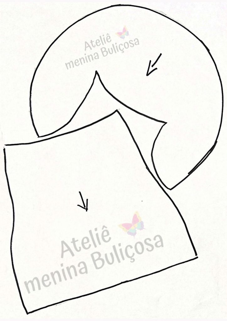 Boneca de pano para brincar com cabelo de tecido parte 2 - molde parte 4