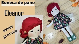 Boneca de pano para brincar com cabelo de tecido parte 2