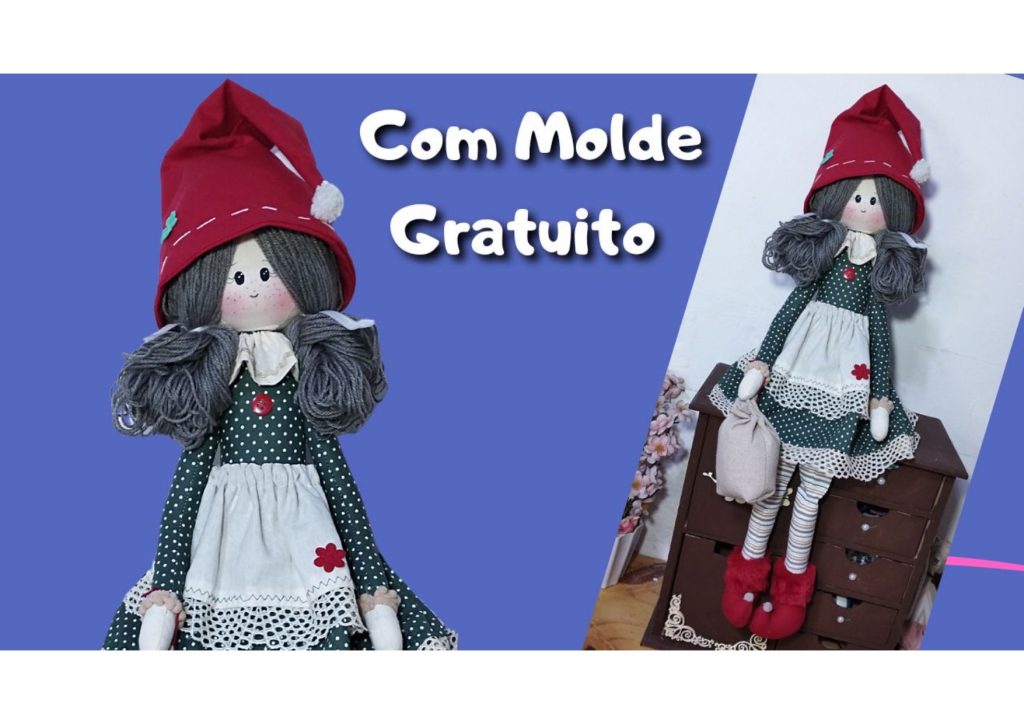 Boneca de pano para decoração de Natal - molde parte 1