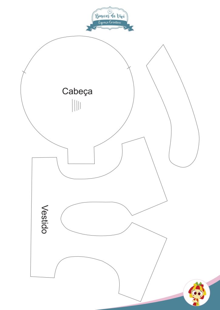 Boneca Emília aula 1 - molde parte 2