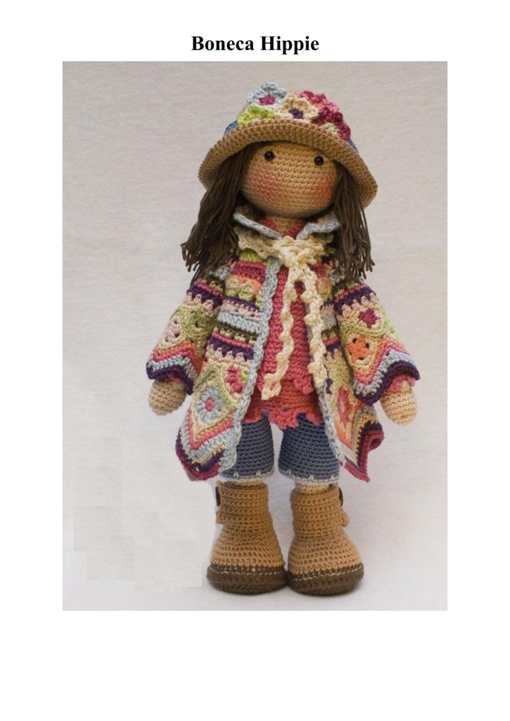 Boneca hippie de amigurumi - molde parte 1