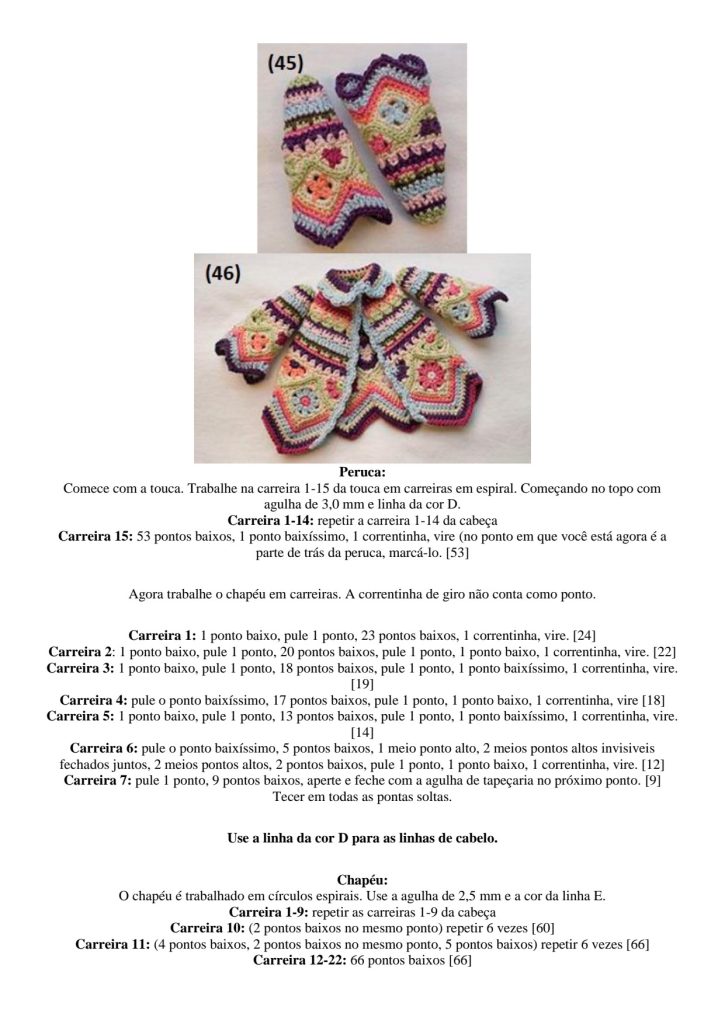 Boneca hippie de amigurumi - molde parte 35