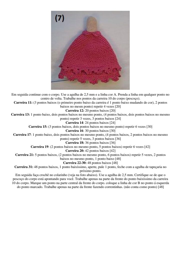 Boneca hippie de amigurumi - molde parte 8