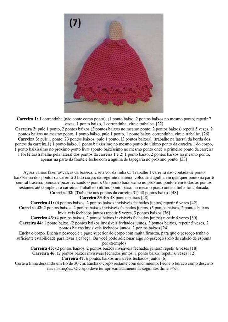 Boneca hippie de amigurumi - molde parte 9