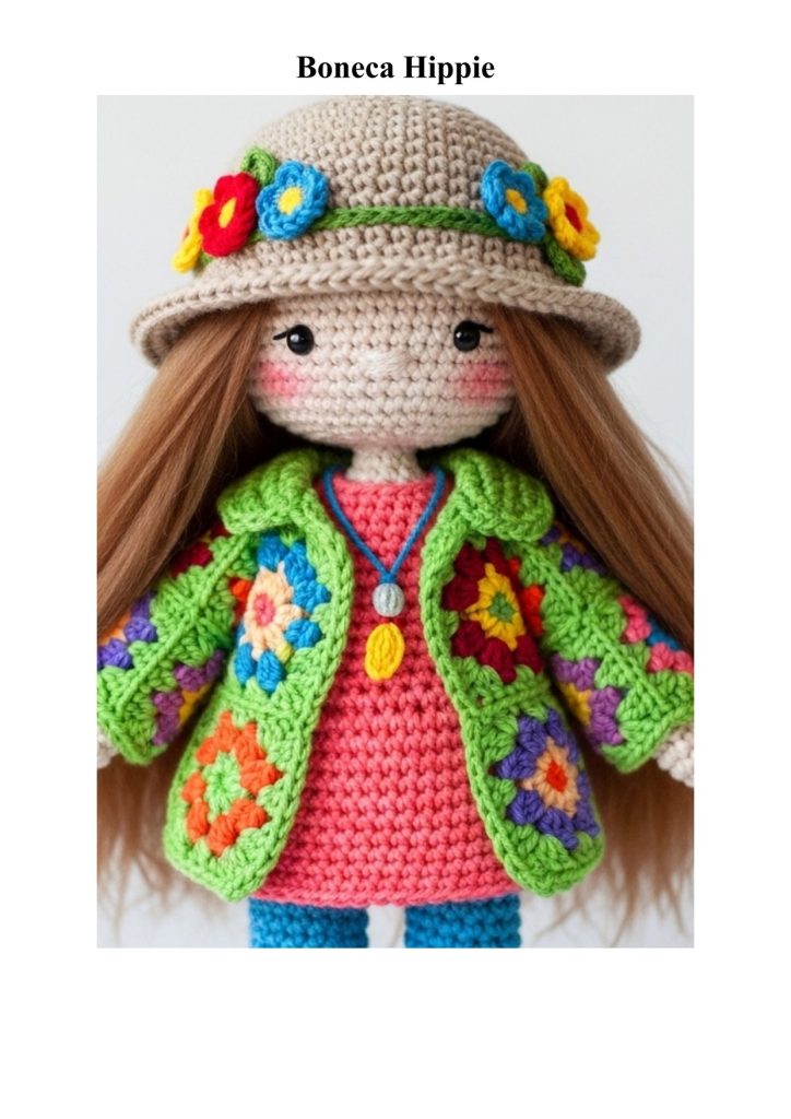 Boneca hippie de amigurumi que todo mundo quer - molde parte 1