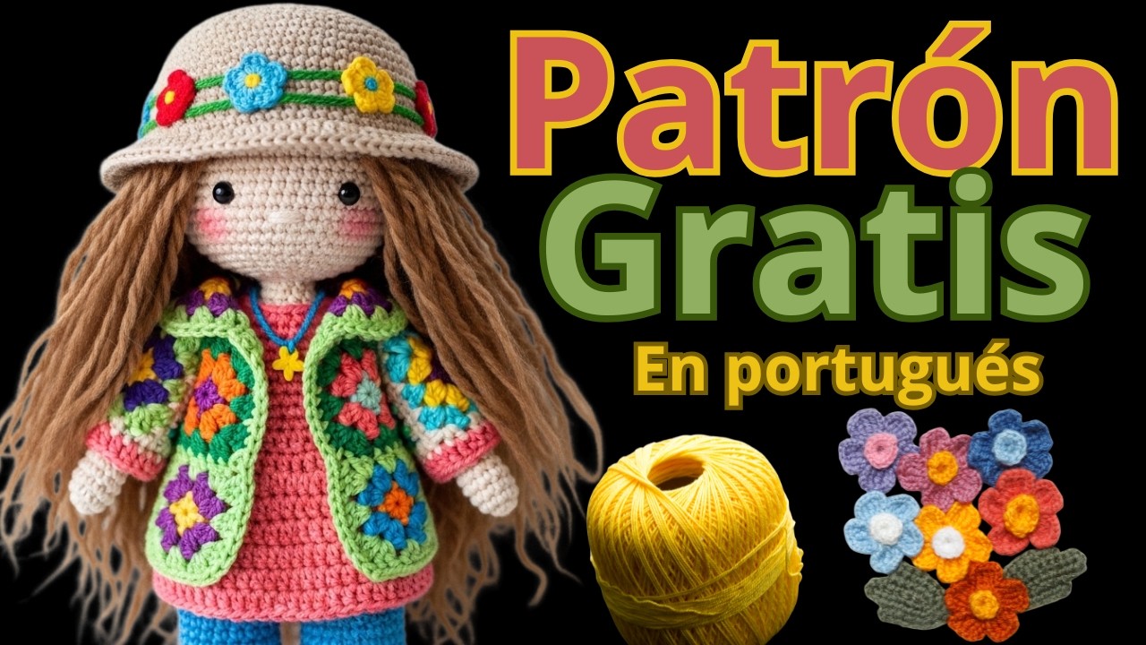 Boneca hippie de amigurumi que todo mundo quer