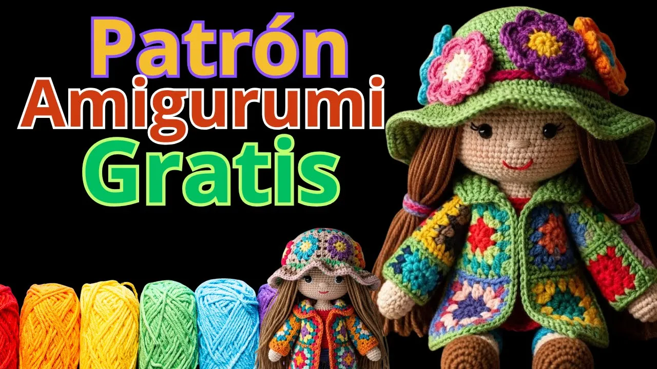 Boneca hippie de amigurumi