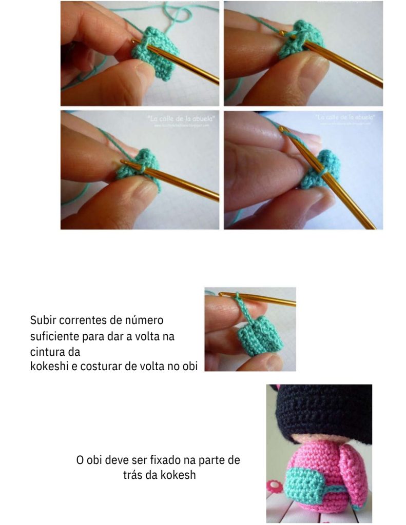 Boneca japonesa kokeshi de amigurumi - molde parte 5