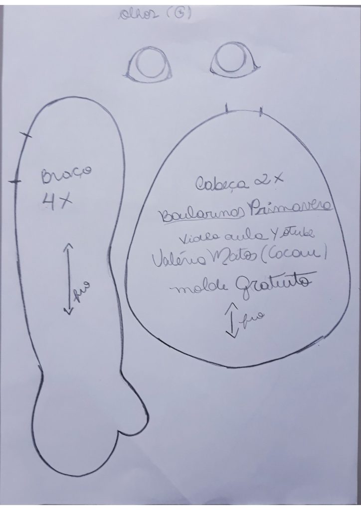 Bonecas bailarinas grandes - molde parte 3