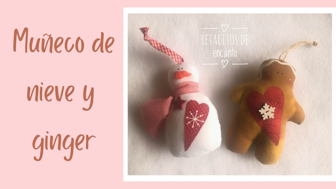 Boneco de neve e boneco de gengibre de tecido