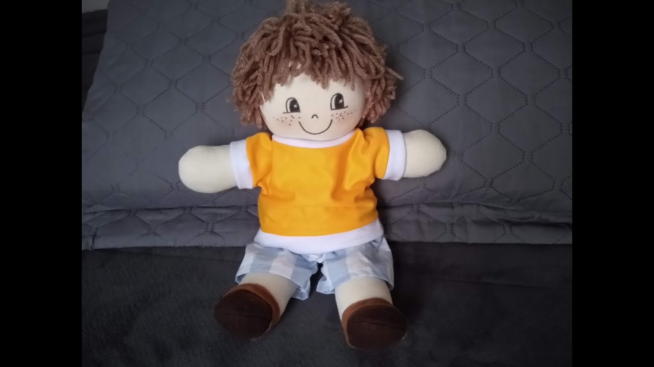 Boneco de pano de 35 cm fácil de fazer