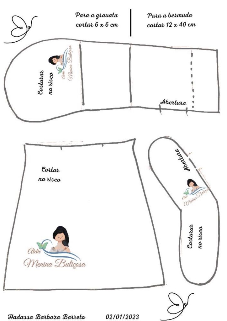 Boneco de pano Kiko - molde parte 3