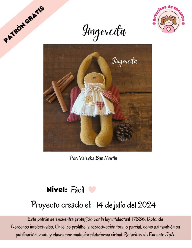 Bonequinha de gengibre fácil e rápida de fazer - molde parte 1