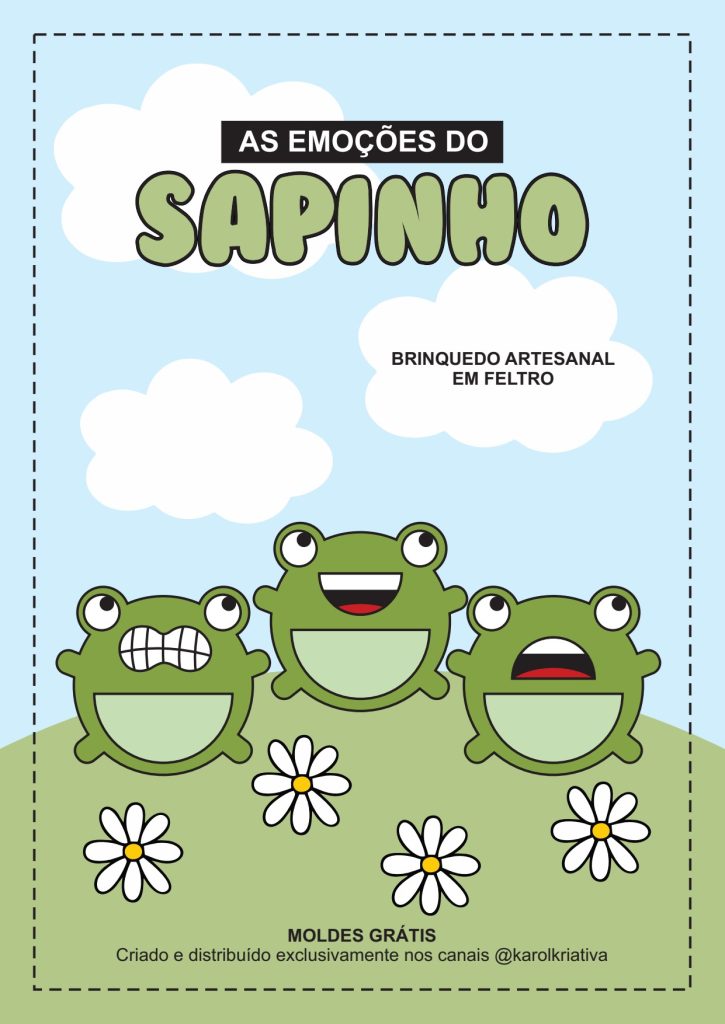 Brinquedo educativo de feltro – sapinho das emoções - molde parte 1