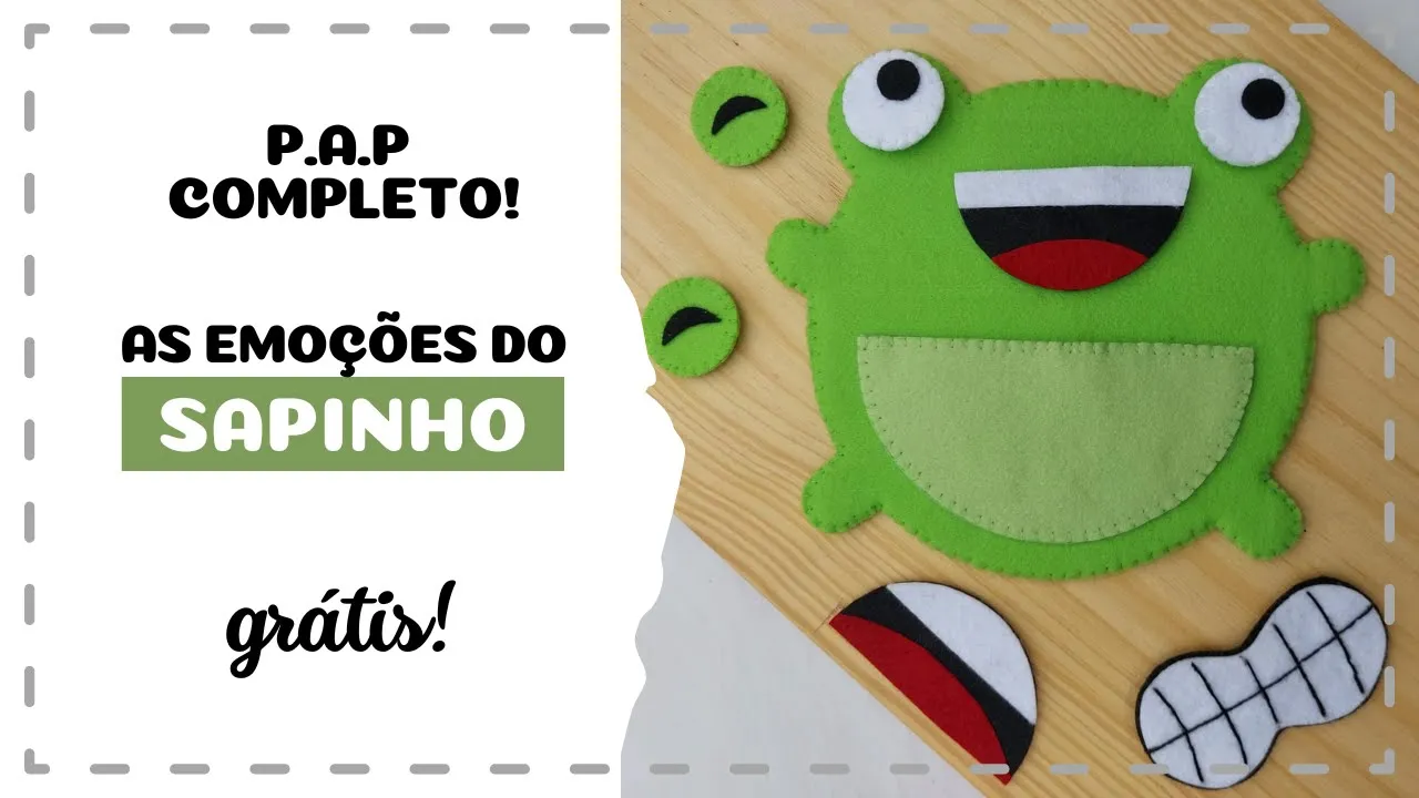 Brinquedo educativo de feltro – sapinho das emoções