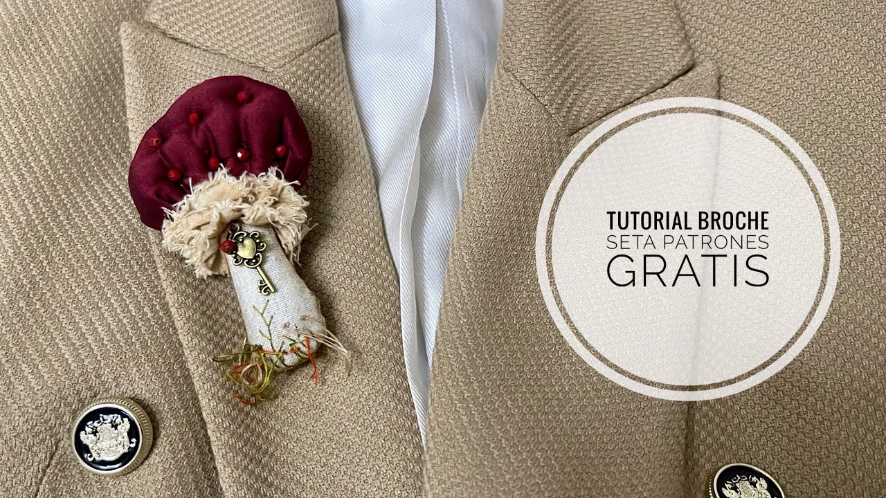 Broche de cogumelo de tecido