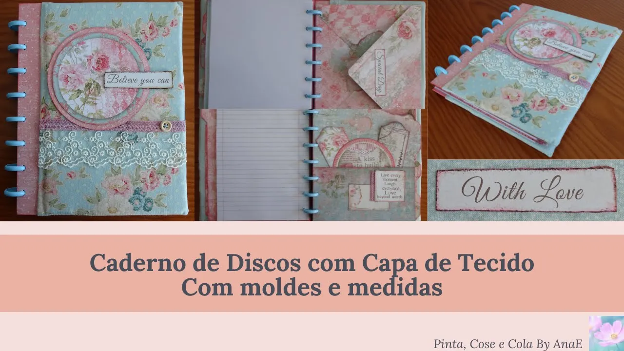 Caderno de discos com capa de tecido