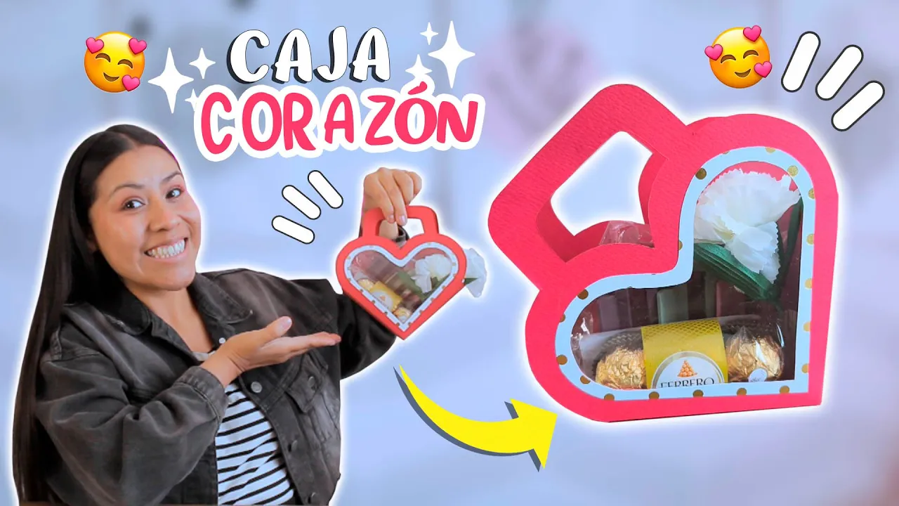 Caixa de presente lancheira de coração para o Dia das Mães