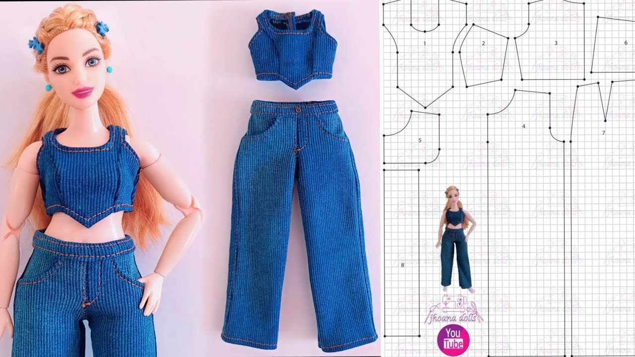 Calça e cropped para Barbie Curvy