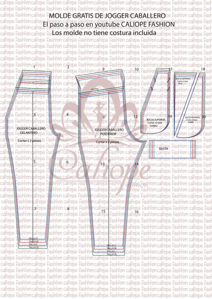 Calça jogger masculina - molde parte 1