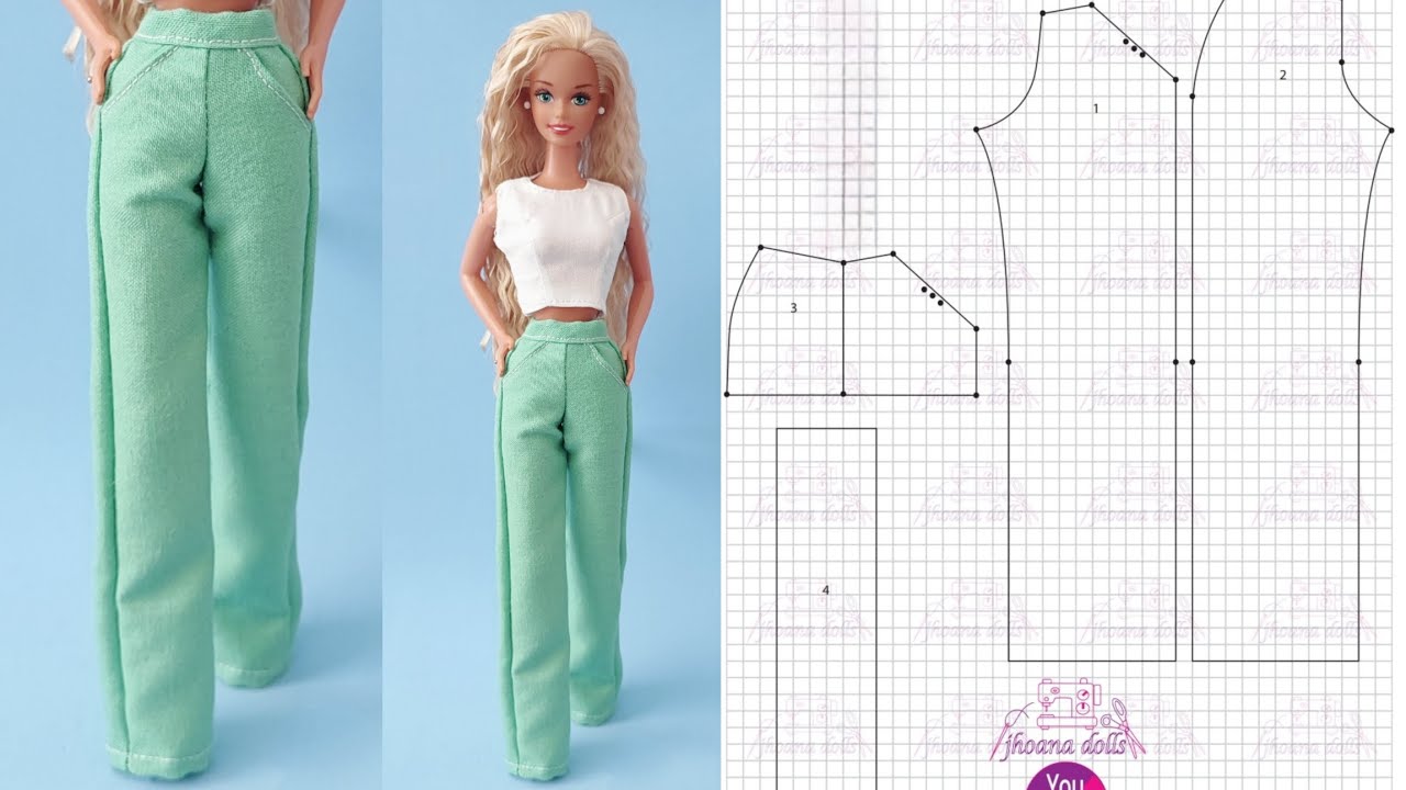 Calça larga para Barbie antiga