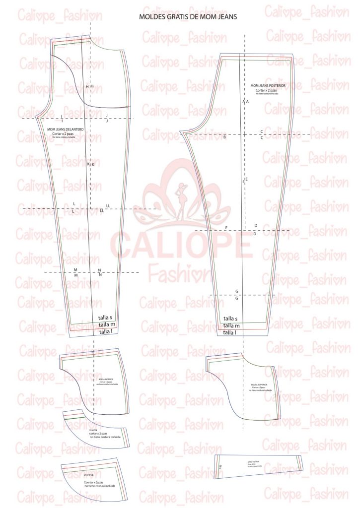 Calça mom jeans – modelagem e confecção - molde parte 1