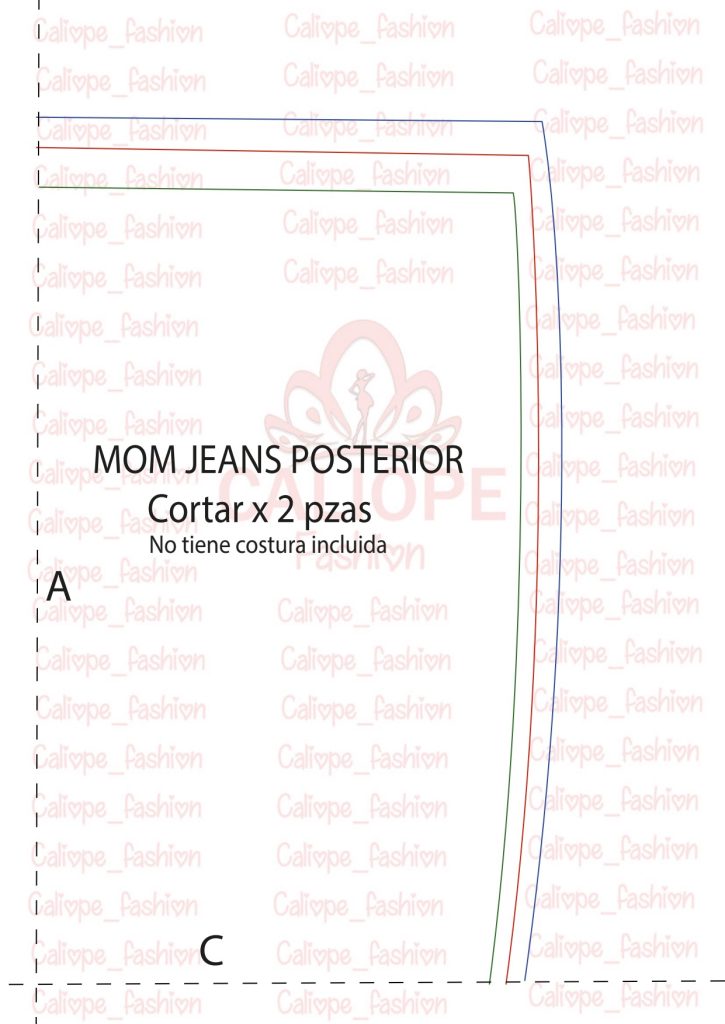Calça mom jeans – modelagem e confecção - molde parte 8