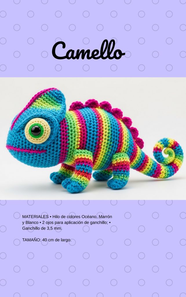 Camaleão de amigurumi - molde parte 1