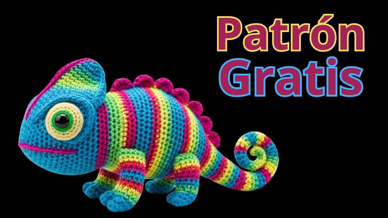 Camaleão de amigurumi