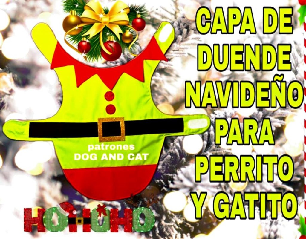 Capa de duende natalino para cachorro - molde parte 6