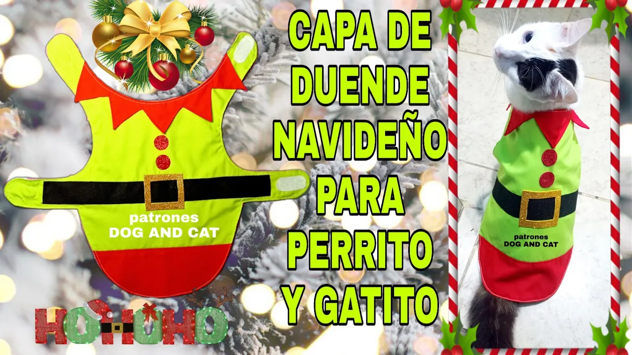Capa de duende natalino para cachorro