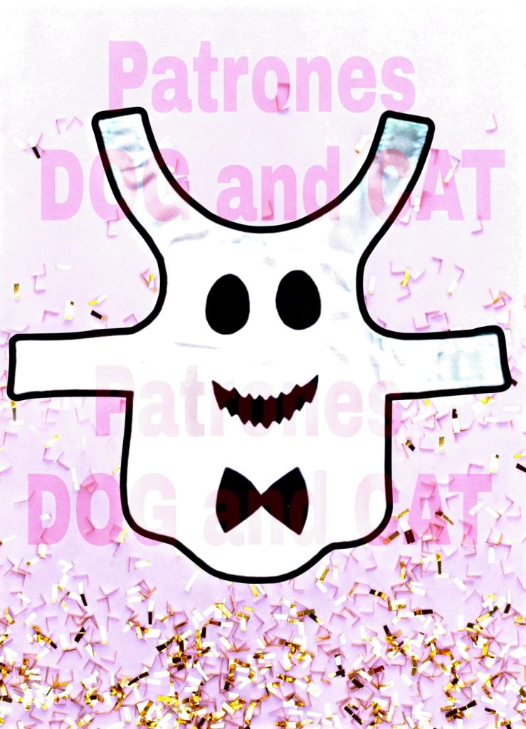 Capa de fantasma para cachorro no Halloween - molde parte 1